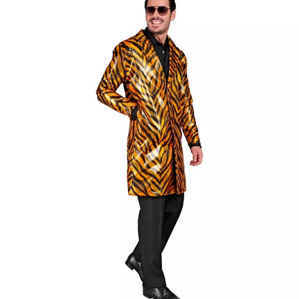 E-Carnavalskleding.nl Paillettenjas tijger Teddy