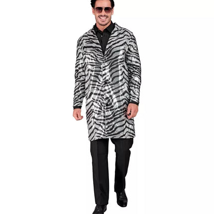 E-Carnavalskleding.nl Paillettenjas zebra Zack