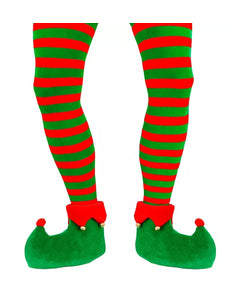 E-Carnavalskleding.nl Panty gestreept groen / rood Elf