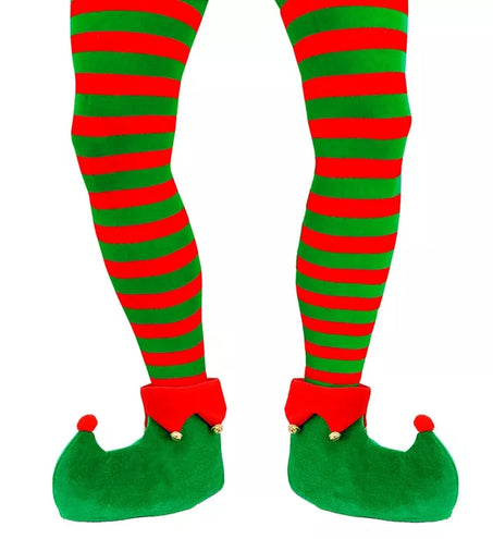 E-Carnavalskleding.nl Panty gestreept groen / rood Elf