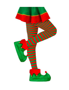 E-Carnavalskleding.nl Panty gestreept groen / rood one size Elf