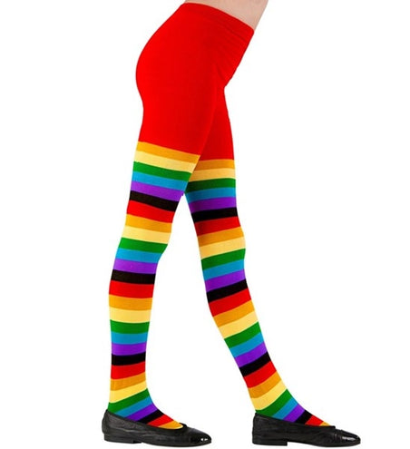 E-Carnavalskleding.nl Panty gestreept regenboog kind