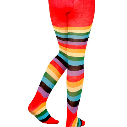 E-Carnavalskleding.nl Panty gestreept regenboog kind