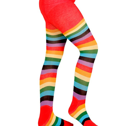 E-Carnavalskleding.nl Panty gestreept regenboog kind