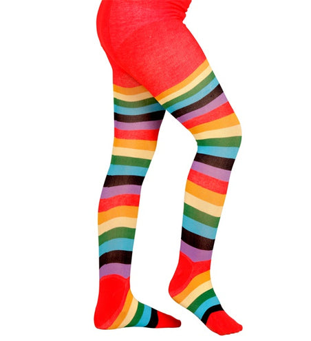 E-Carnavalskleding.nl Panty gestreept regenboog kind