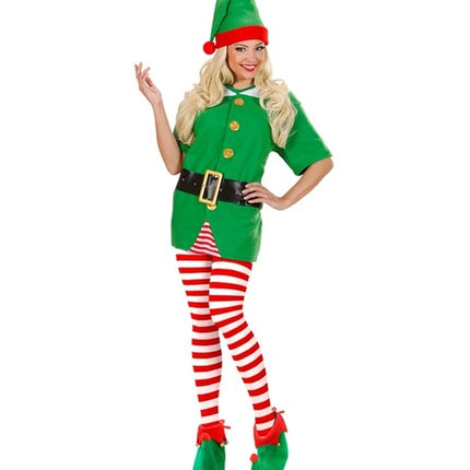 E-Carnavalskleding.nl Panty gestreept rood / wit one size Elf