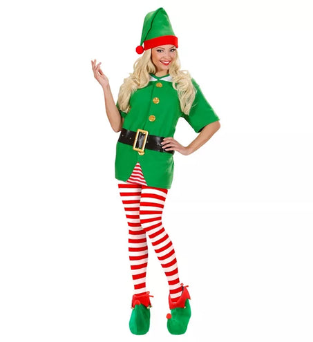 E-Carnavalskleding.nl Panty gestreept rood / wit one size Elf