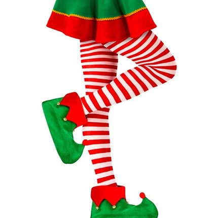 E-Carnavalskleding.nl Panty gestreept rood / wit one size Elf