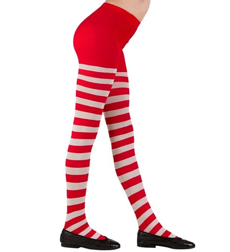 E-Carnavalskleding.nl Panty rood/wit gestreept  Timo