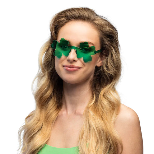 E-Carnavalskleding.nl Partybril St. Patrick klavertje vier
