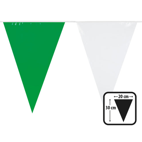 E-Carnavalskleding.nl PE vlaggenlijn wit/groen