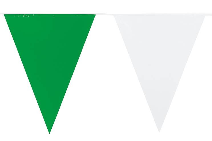 E-Carnavalskleding.nl PE vlaggenlijn wit/groen