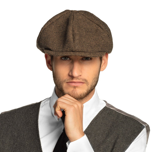 E-Carnavalskleding.nl Peaky blinders pet plat bruin