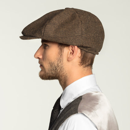 E-Carnavalskleding.nl Peaky blinders pet plat bruin