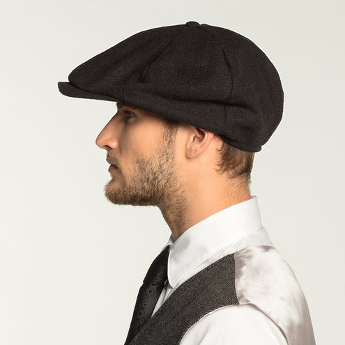 E-Carnavalskleding.nl Peaky Blinders pet plat zwart