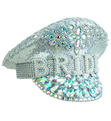 E-Carnavalskleding.nl Pet bruid met juwelen glitter zilver hoed Luuk