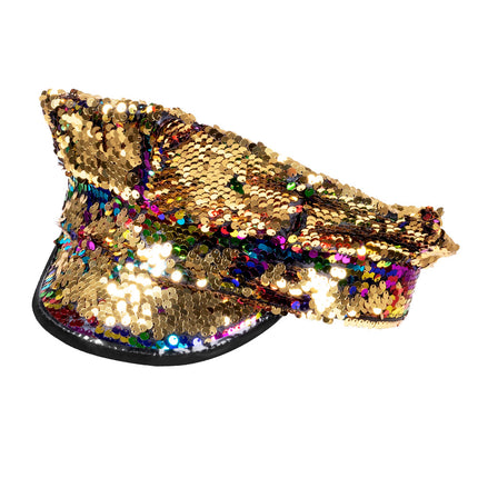 E-Carnavalskleding.nl Pet Kapitein regenboog goud