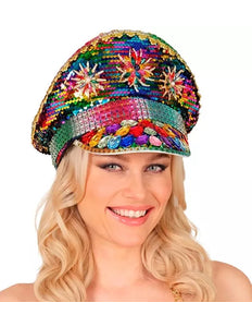 E-Carnavalskleding.nl Pet pride met juwelen pailletten regenboog hoed Julia