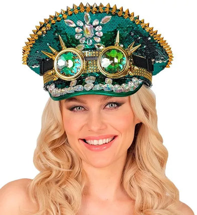 E-Carnavalskleding.nl Pet steampunk met kaleidoscoop bril hoed Gers