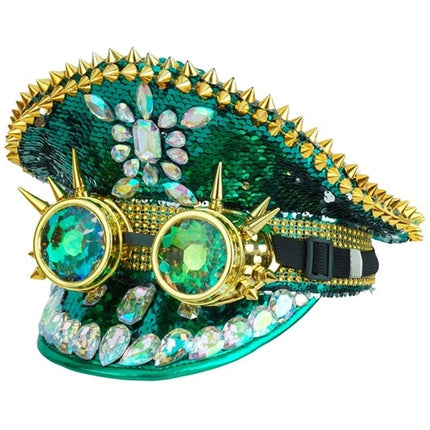 E-Carnavalskleding.nl Pet steampunk met kaleidoscoop bril hoed Gers