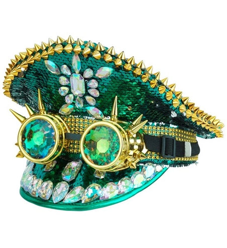 E-Carnavalskleding.nl Pet steampunk met kaleidoscoop bril hoed Gers