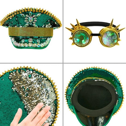 E-Carnavalskleding.nl Pet steampunk met kaleidoscoop bril hoed Gers