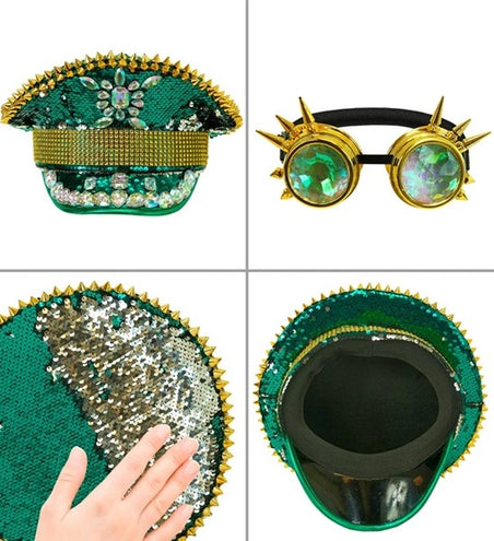 E-Carnavalskleding.nl Pet steampunk met kaleidoscoop bril hoed Gers