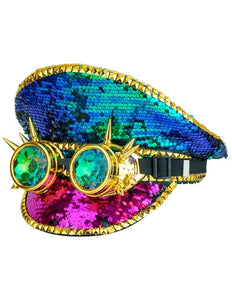 E-Carnavalskleding.nl Pet steampunk met kaleidoscoop bril hoed Goos