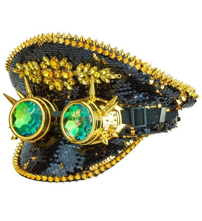 E-Carnavalskleding.nl Pet steampunk met kaleidoscoop bril hoed Guus