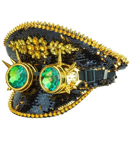 E-Carnavalskleding.nl Pet steampunk met kaleidoscoop bril hoed Guus
