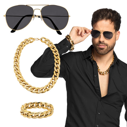 E-Carnavalskleding.nl Pimp rapper accessoires set