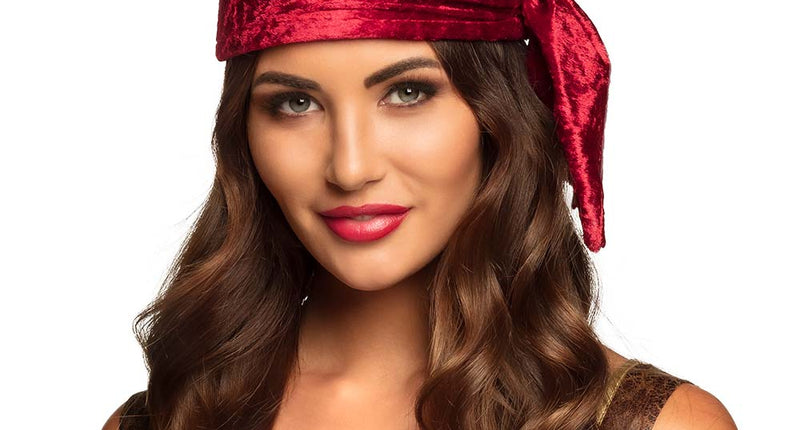E-Carnavalskleding.nl Piraten hoofddoek Kap Rowan rood
