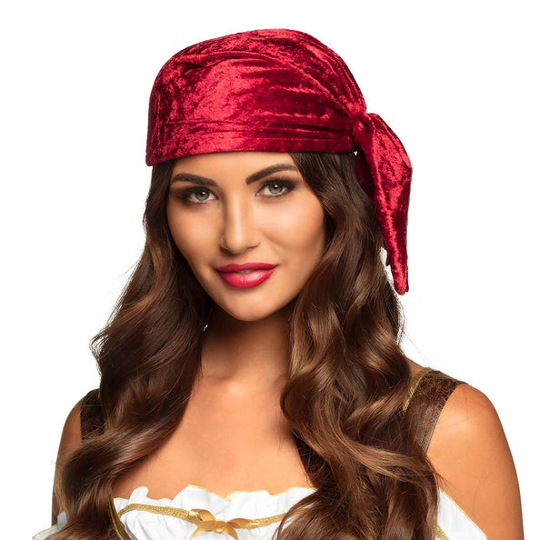 E-Carnavalskleding.nl Piraten hoofddoek Kap Rowan rood