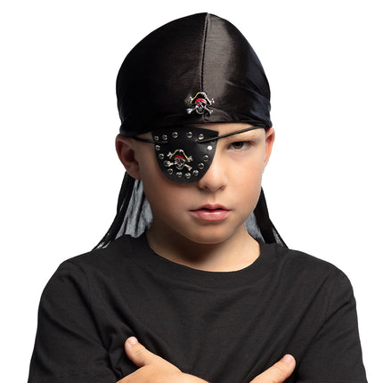 E-Carnavalskleding.nl Piraten hoofddoek met ooglapje