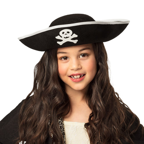 E-Carnavalskleding.nl Piraten kapitein hoed kind zwart