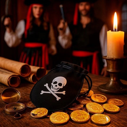 E-Carnavalskleding.nl Piratentasje met 12 gouden munten kostuum Yara