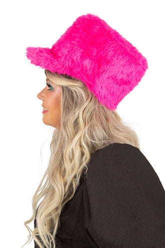E-Carnavalskleding.nl Pluche fanfare hoed harmonie roze 15 cm
