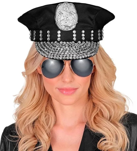 E-Carnavalskleding.nl Politiepet met strass Tess