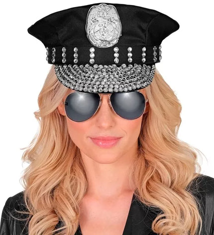 E-Carnavalskleding.nl Politiepet met strass Tess