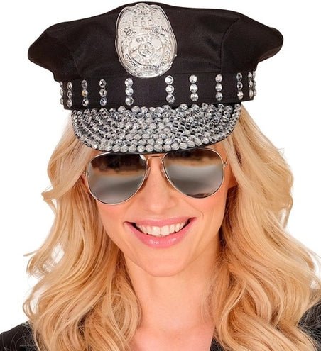 E-Carnavalskleding.nl Politiepet met strass Tess