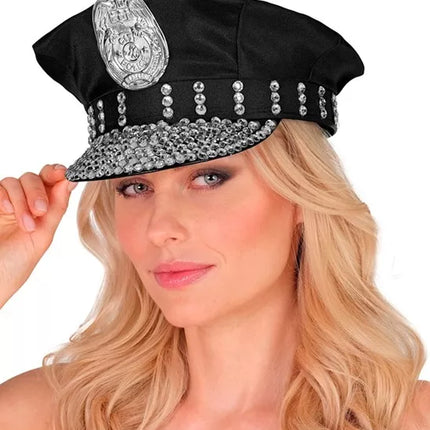 E-Carnavalskleding.nl Politiepet met strass Tess