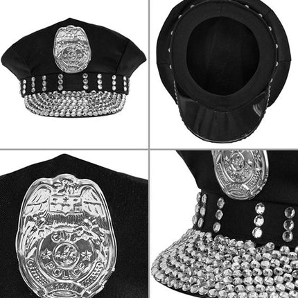 E-Carnavalskleding.nl Politiepet met strass Tess