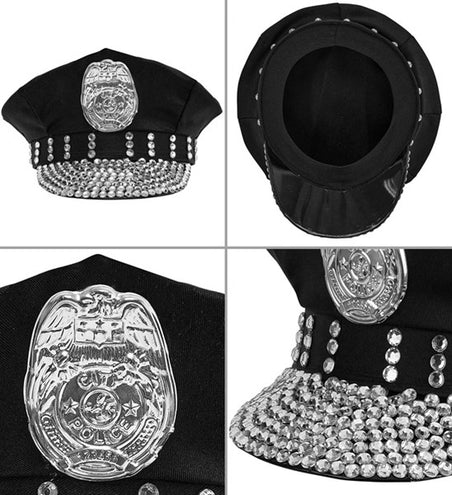 E-Carnavalskleding.nl Politiepet met strass Tess