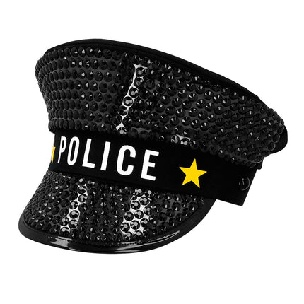 E-Carnavalskleding.nl Politiepet 'POLICE' sparkle
