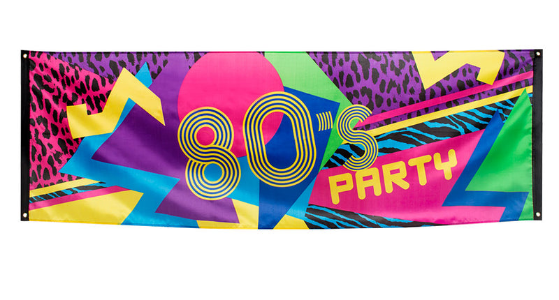 E-Carnavalskleding.nl Polyester banner '80's party'