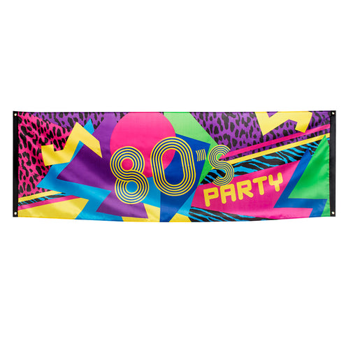 E-Carnavalskleding.nl Polyester banner '80's party'