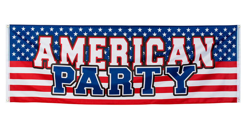 E-Carnavalskleding.nl Polyester banner 'American party'