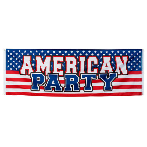 E-Carnavalskleding.nl Polyester banner 'American party'