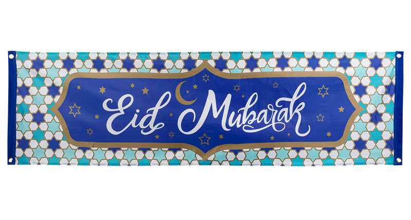 E-Carnavalskleding.nl Polyester banner 'Eid Mubarak'