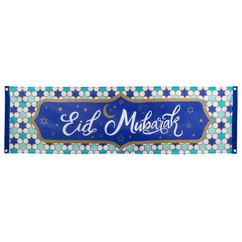 E-Carnavalskleding.nl Polyester banner 'Eid Mubarak'